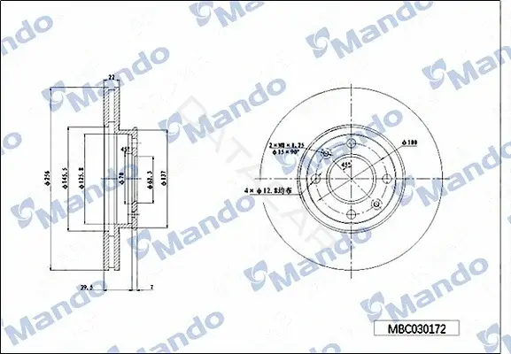 Тормозные диски MANDO MBC030172