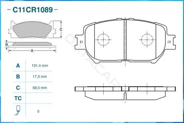 Тормозные колодки CWORKS C11CR1089