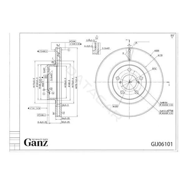 Тормозные диски GANZ GIJ06101