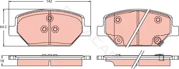 Тормозные колодки TRW GDB2185