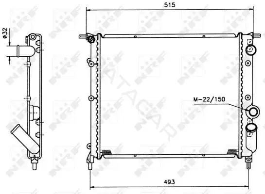 Радиатор охлаждения NRF 516259