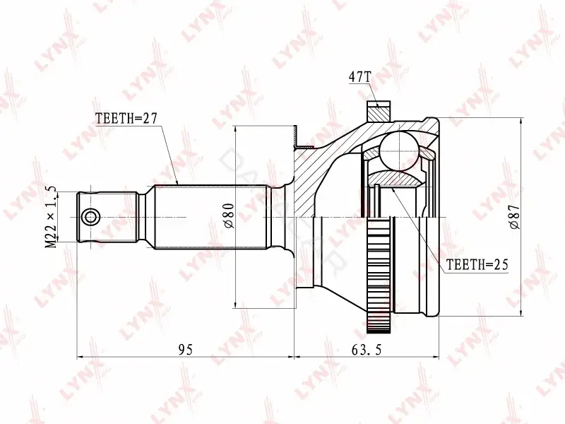 Шрус LYNXAUTO CO-3606A