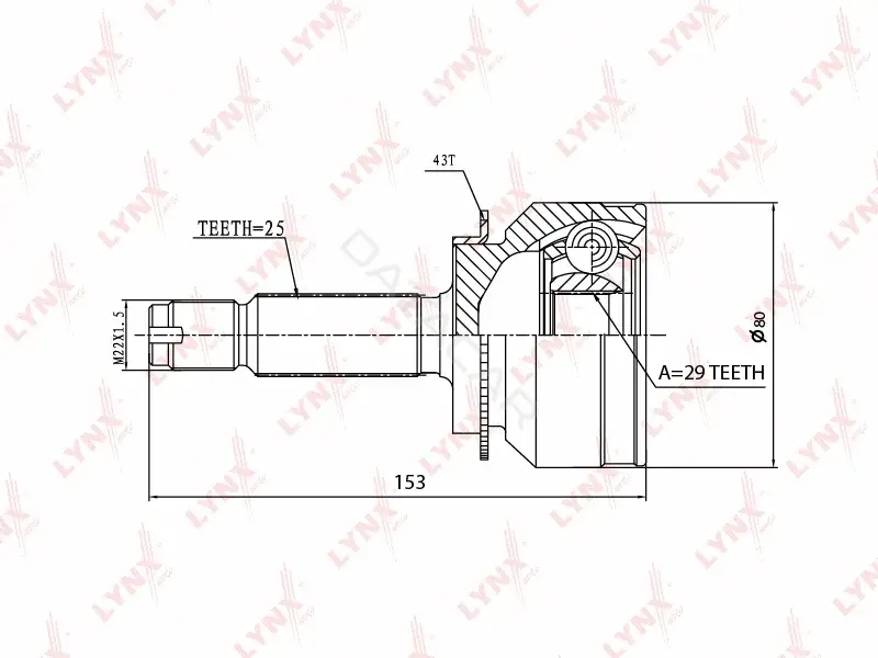 Шрус LYNXAUTO CO-3641A