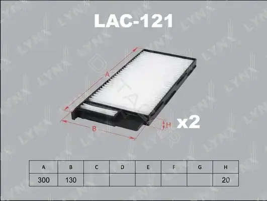 Фильтр салонный LYNXAUTO LAC-121