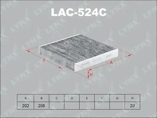Фильтр салонный LYNXAUTO LAC-524C