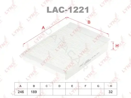 Фильтр салонный LYNXAUTO LAC-1221