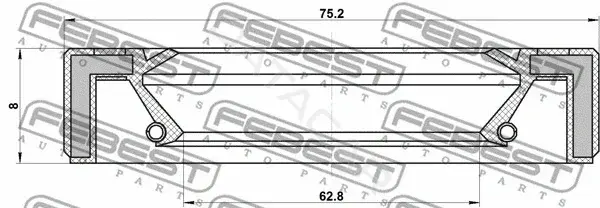 Сальник полуоси FEBEST 95GAY-64750808C