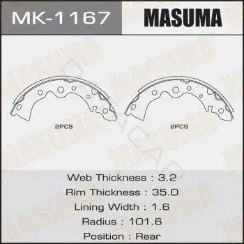 Барабанные колодки MASUMA MK-1167