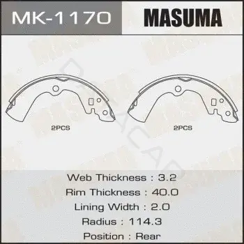 Барабанные колодки MASUMA MK-1170