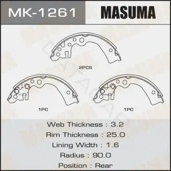Барабанные колодки MASUMA MK-1261