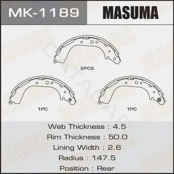 Барабанные колодки MASUMA MK-1189