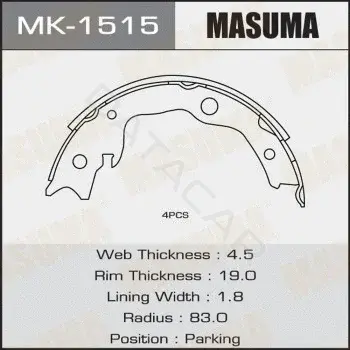Барабанные колодки MASUMA MK-1515