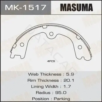 Барабанные колодки MASUMA MK-1517