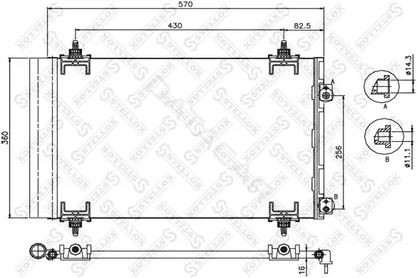 Радиатор кондиционера STELLOX 10-45222-SX
