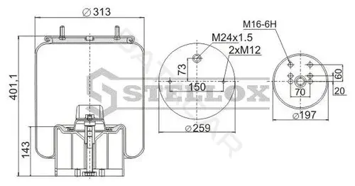 Пневмоподушка STELLOX 90-49612-SX