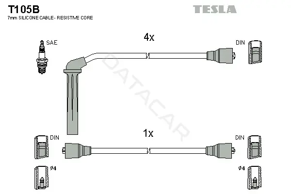 Высоковольтные провода TESLA T105B