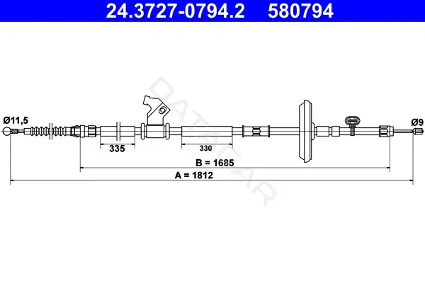 Трос ручника ATE 24.3727-0794.2