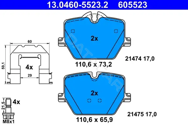 Тормозные колодки ATE 13.0460-5523.2