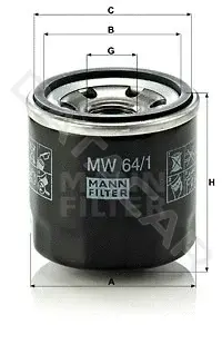 Масляный фильтр MANN MW64/1