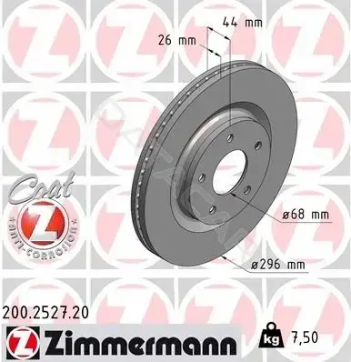 Тормозные диски ZIMMERMANN 200.2527.20