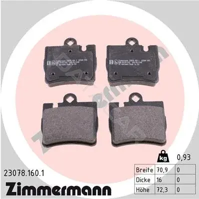 Тормозные колодки ZIMMERMANN 23078.160.1