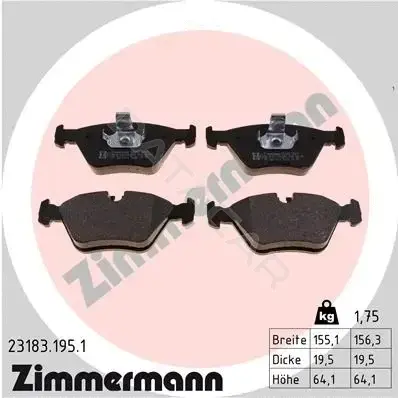 Тормозные колодки ZIMMERMANN 23183.195.1
