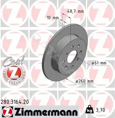 Тормозные диски ZIMMERMANN 280.3164.20