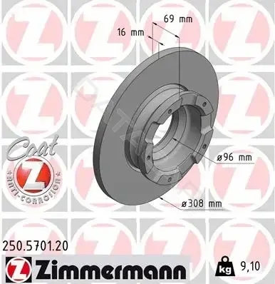 Тормозные диски ZIMMERMANN 250.5701.20