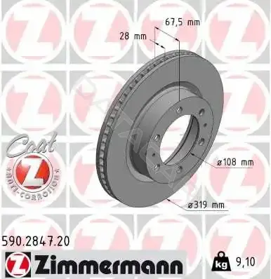 Тормозные диски ZIMMERMANN 590.2847.20