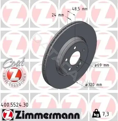 Тормозные диски ZIMMERMANN 400.5524.30