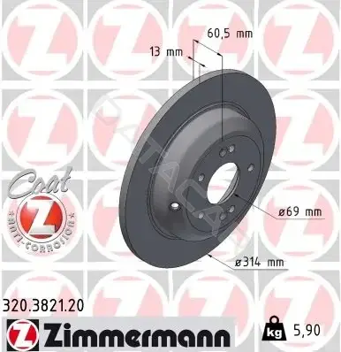Тормозные диски ZIMMERMANN 320.3821.20