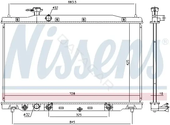 Радиатор охлаждения NISSENS 681406