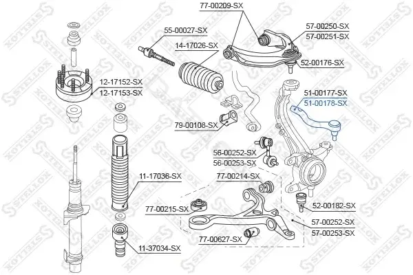 Рулевые наконечники STELLOX 51-00178-SX