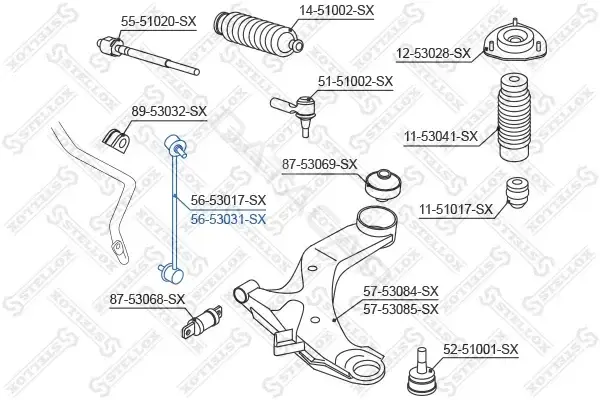 Стойки стабилизатора STELLOX 56-53031-SX