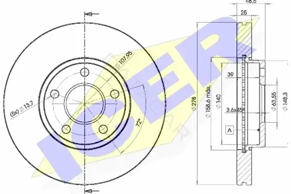 Тормозные диски ICER 78BD3963-2