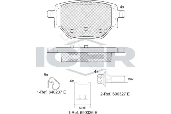Тормозные колодки ICER 182384