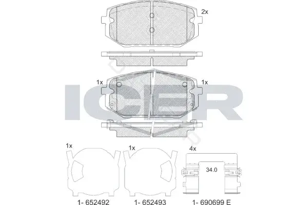 Тормозные колодки ICER 182473