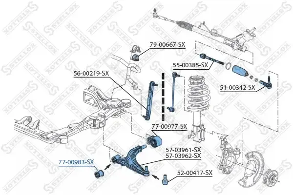 Сайлентблок рычага STELLOX 77-00983-SX