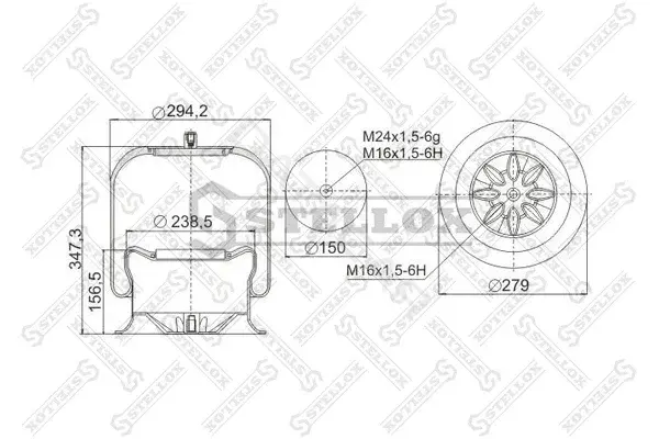 Пневмоподушка STELLOX 90-47573-SX