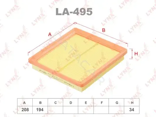 Воздушный фильтр LYNXAUTO LA-495