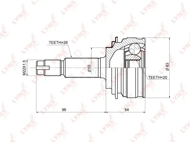 Шрус LYNXAUTO CO-3683