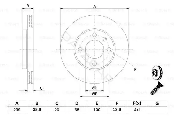 Тормозные диски BOSCH 0986478017