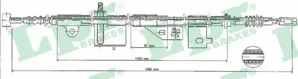 Трос ручника LPR/AP/RAL C0498B