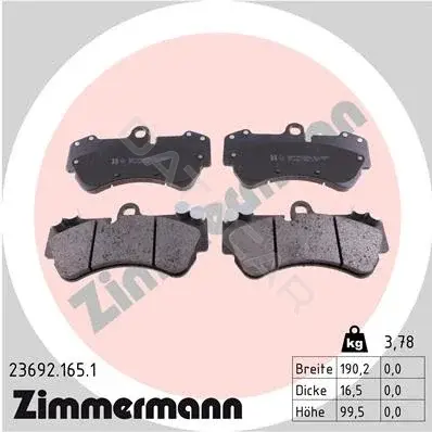 Тормозные колодки ZIMMERMANN 23692.165.1