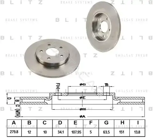Тормозные диски BLITZ BS0177