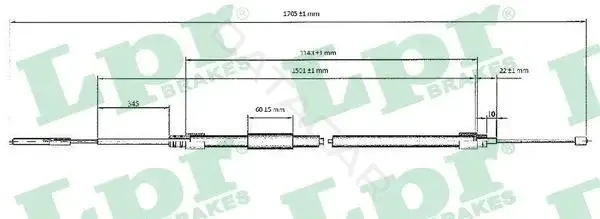 Трос ручника LPR/AP/RAL C0077B