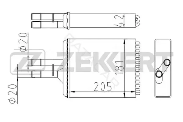 Радиатор печки ZEKKERT MK-5077