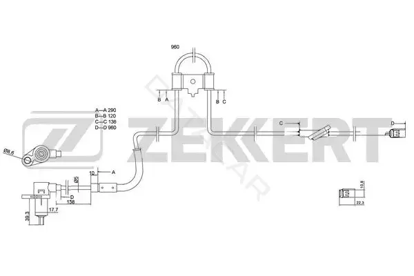 Датчик АБС ZEKKERT SE-6080