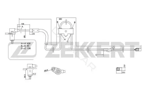 Датчик АБС ZEKKERT SE-6081