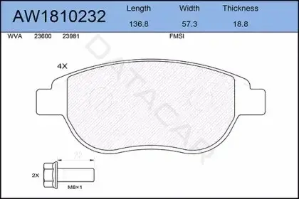 Тормозные колодки AYWIPARTS AW1810232
